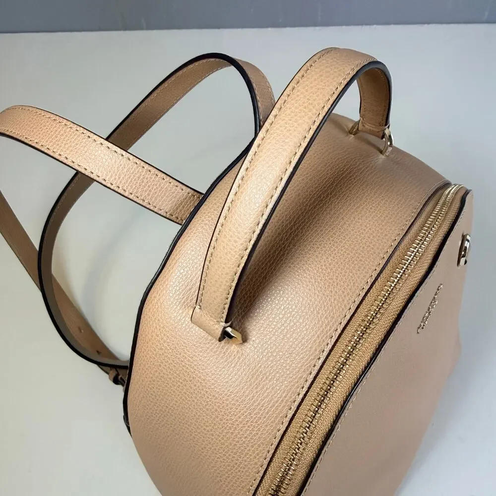 Kate Spade Sylvia Medium Backpack Blush Beige Leather Top Handle Bag